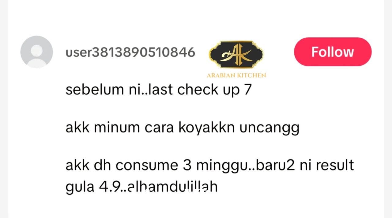 Testimoni pelanggan Teh Insulin
