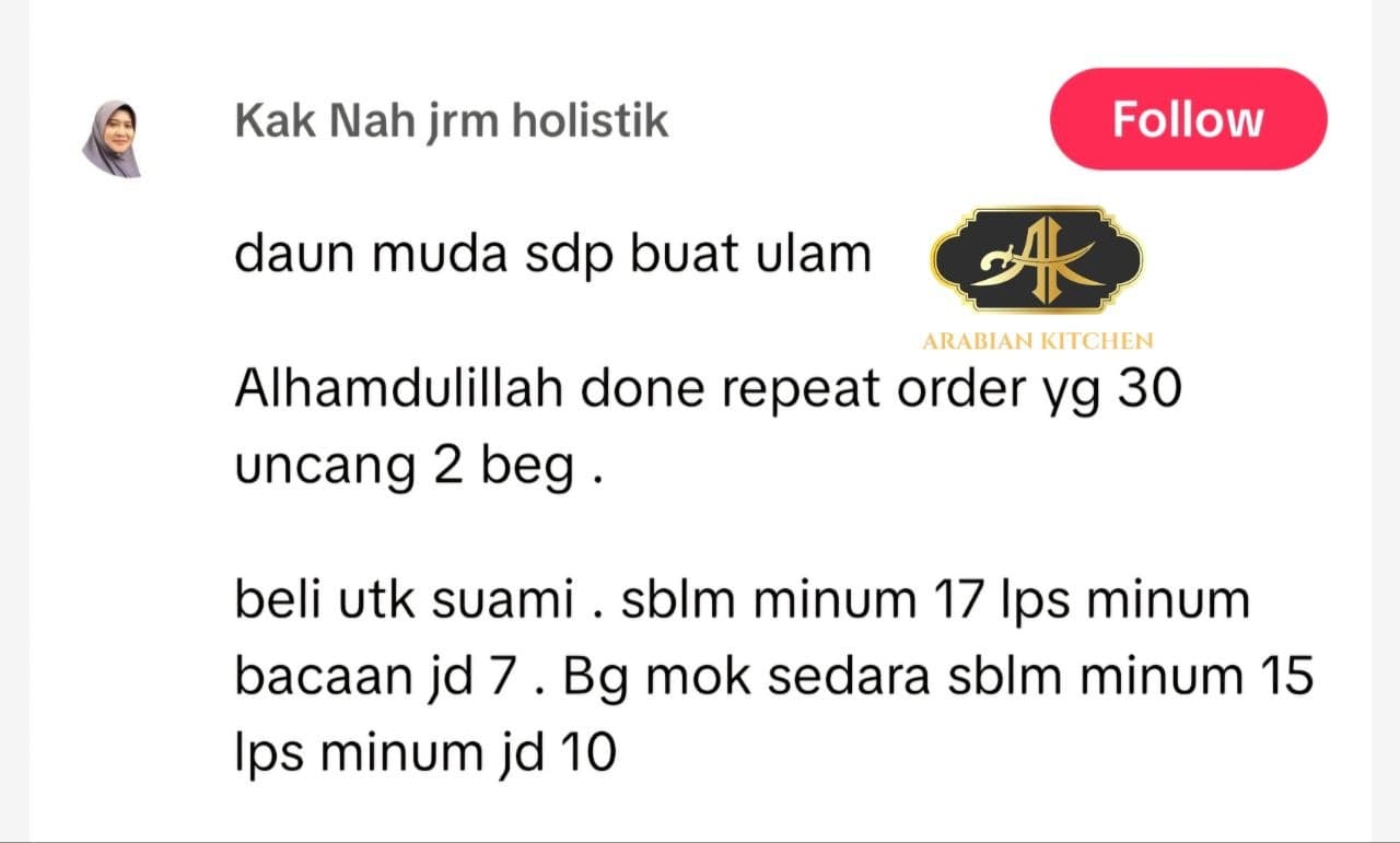 Testimoni pelanggan Teh Insulin
