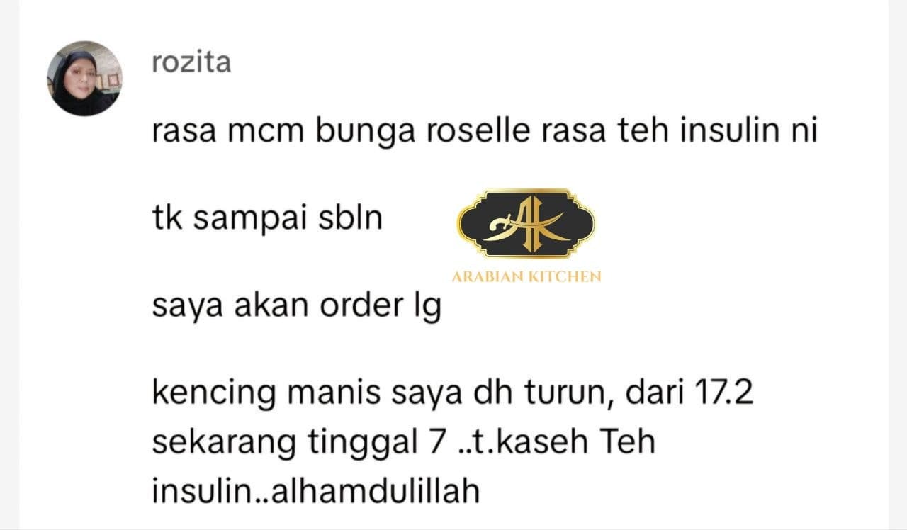 Testimoni pelanggan Teh Insulin