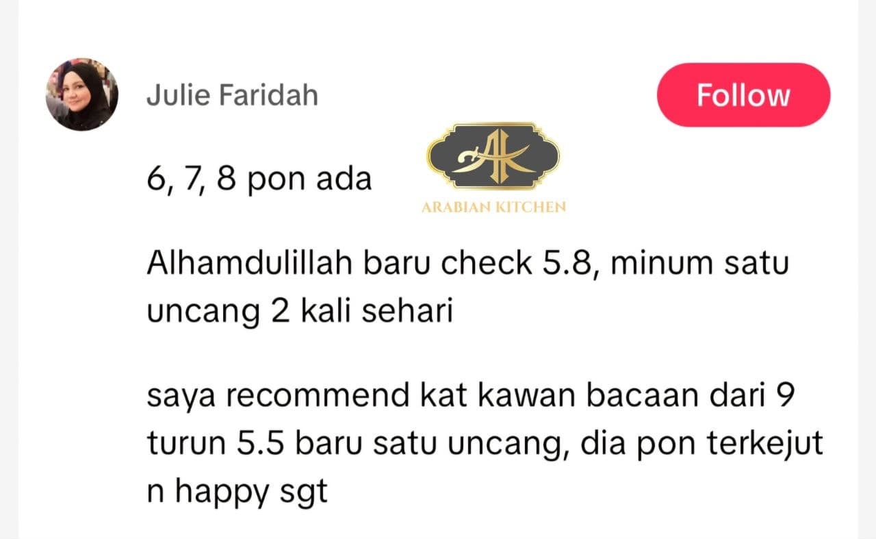 Testimoni pelanggan Teh Insulin